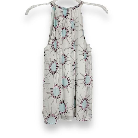 Diane Von Furstenberg DVF Women's Lainey Sunshine Print Silk Tank Keyhole Size 0 - Picture 4 of 11